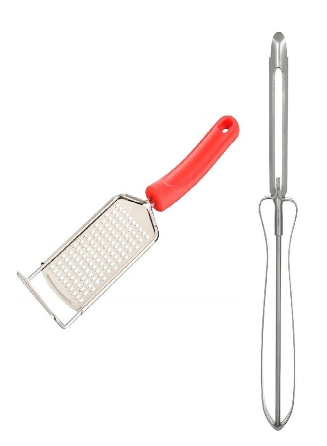 Elexiq Vegetables and Fruits Peeler and Cheese Grater for Home Kitchen Stainless Steel Floating Peeler Shaver for Carrot Cucumber Potatoes Apple - Image 1